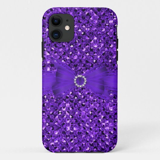 Coques Case-Mate iPhone Elégant Classy violet Parties scintillant argent l (Dos)