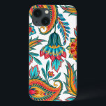 Coques Pour iPhone Élégant coloré Vintage floral Motif Paisley<br><div class="desc">Aquarelles colorées élégantes et tendance paisley fleurie ethnique. C'est un motif sans soudure et l'impression peut être faite plus grande ou plus petite. Cool audacieux design girly. Arrière - plan blanc personnalisé</div>