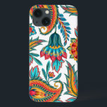 Coques Pour iPhone Élégant coloré Vintage floral Motif Paisley<br><div class="desc">Aquarelles colorées élégantes et tendance paisley fleurie ethnique. C'est un motif sans soudure et l'impression peut être faite plus grande ou plus petite. Cool audacieux design girly. Arrière - plan blanc personnalisé</div>