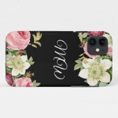 Coques Case-Mate iPhone Élégant Coque-coque iphone de Monogramme Floral No (Dos (Horizontal))