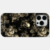 Coques Case-Mate iPhone Elégant crâne Rose Hibou Noir Faux Or gothique (Verso (horizontal))