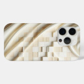 Coques Case-Mate iPhone Elegant Cream Satin Drapery & 3D Cube Phone Case (Verso (horizontal))