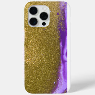 Coque iPhone 15 Pro Max Élégant cuivre Marbre or Rose fille