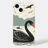 Coques Case-Mate iPhone Élégant cygne noir (Verso)