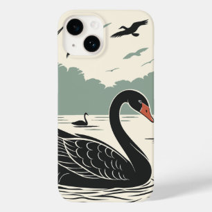 Coque Pour iPhone 14 Élégant cygne noir