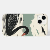 Coques Case-Mate iPhone Élégant cygne noir (Verso (horizontal))