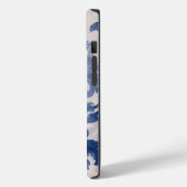 Coques Case-Mate iPhone Élégant damassé Bleu toile de jouy monogramme (Verso / Gauche)