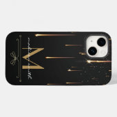Coques Case-Mate iPhone Élégant de l'or à goutte moderne avec Monogramme (Verso (horizontal))