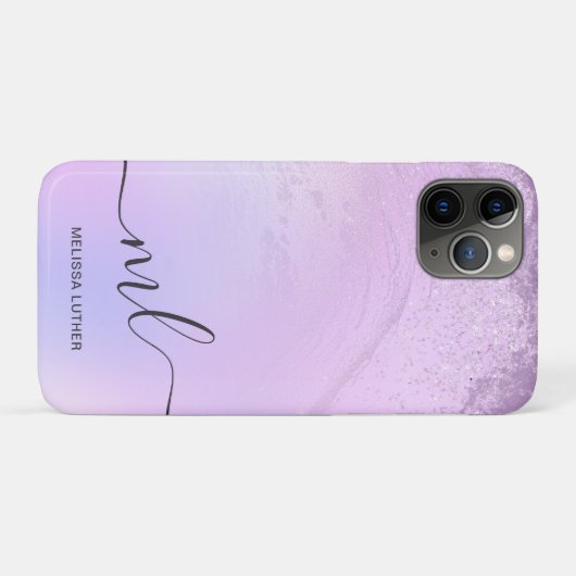 Coques Case-Mate iPhone Elégant dégradé moderne marbre parties scintillant (Dos (Horizontal))