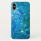Coques Case-Mate iPhone Élégant Dentelle folle Agate 2 - Blue Aqua (Dos)