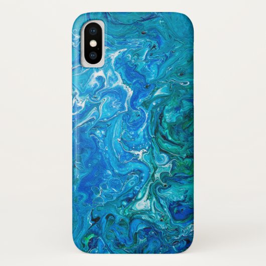 Coques Case-Mate iPhone Élégant Dentelle folle Agate 2 - Blue Aqua (Dos)