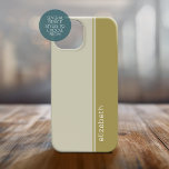 Coque Pour iPhone 15 Élégant design moderne, minimaliste de 2 couleurs<br><div class="desc">Couleurs de teinte et de pierre — Un design simple et frappant avec 2 couleurs et une bande. Un bloc de couleur amusant pour ajouter votre nom ou n'importe quel texte. Vous pouvez ajouter un nom, un monogramme ou un autre texte personnalisé. Si vous avez besoin de déplacer l'art autour,...</div>