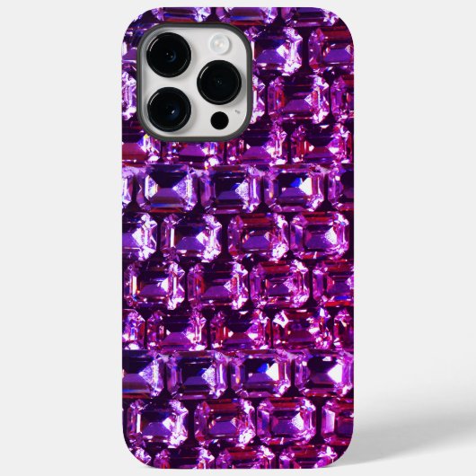 Coques Case-Mate iPhone Élégant diamants de pierres précieuses violettes (Verso)