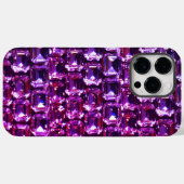 Coques Case-Mate iPhone Élégant diamants de pierres précieuses violettes (Verso (horizontal))