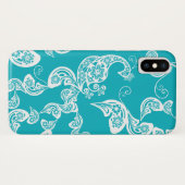 Coques Case-Mate iPhone Élégant élégant floral de Paisley de paon de (Dos (Horizontal))