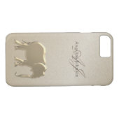 Coques Case-Mate iPhone Élégant Eléphant Or Monogramme (Dos (Horizontal))