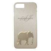 Coques Case-Mate iPhone Élégant Eléphant Or Monogramme (Dos)