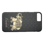 Coques Case-Mate iPhone Elégant Eléphant Paisley Or, Damask Personnalisé (Dos (Horizontal))