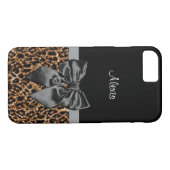 Coques Case-Mate iPhone Élégant Empreinte de léopard Classy Black Bow avec (Dos (Horizontal))