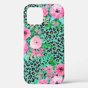 Case-Mate iPhone Case Elégant Empreinte de léopard et peinture florale
