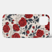 Coques Case-Mate iPhone Elégant et beau dessin floral rose rouge (Verso (horizontal))