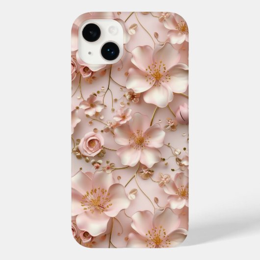 Coques Case-Mate iPhone Élégant et élégant modèle floral rose doux (Verso)