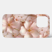Coques Case-Mate iPhone Élégant et élégant modèle floral rose doux (Verso (horizontal))