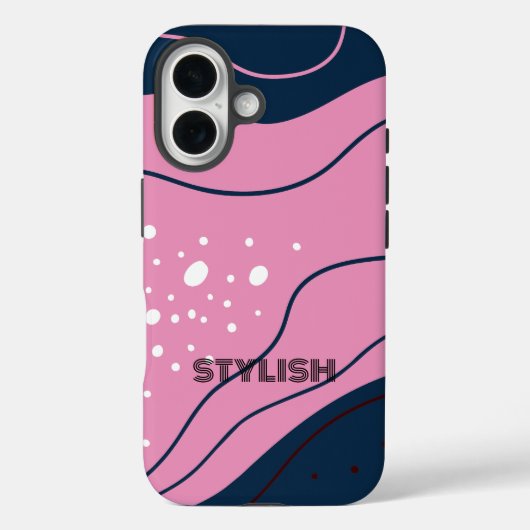 Coques Case-Mate iPhone Élégant et moderne bleu et blanc (Verso)