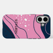 Coques Case-Mate iPhone Élégant et moderne bleu et blanc (Verso (horizontal))