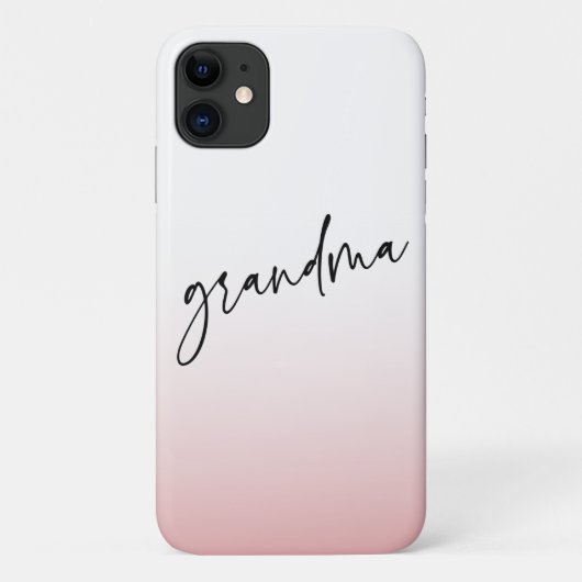 Coques Case-Mate iPhone Élégant et subtil Pink Grandma Script Cadeau (Dos)