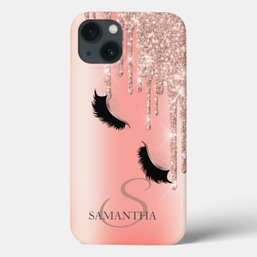 Coques Case-Mate iPhone Élégant Faux Lashes Parties scintillant Rose Gold  (Verso)