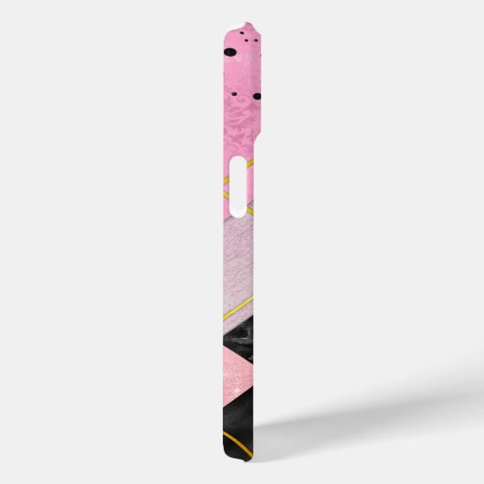 Coques Case-Mate iPhone Elégant faux Parties scintillant rose noir géométr (Verso / Droite)