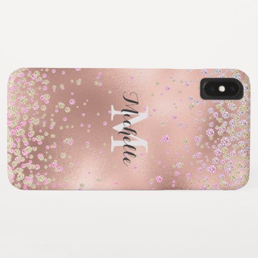 Coques Case-Mate iPhone Elégant Faux Rose Gold Foil Personnalisé (Dos (Horizontal))