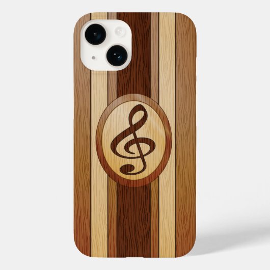 Coques Case-Mate iPhone Élégant Faux Wood Treble Clef Inlay (Verso)