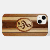 Coques Case-Mate iPhone Élégant Faux Wood Treble Clef Inlay (Verso (horizontal))