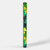 Coques Case-Mate iPhone Élégant feuille vert tropical motif jaune (Verso / Droite)