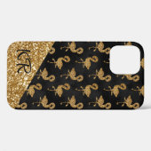 Coques Case-Mate iPhone Élégant Flamant rose exotique Parties scintillant  (Verso (horizontal))