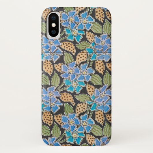 Coques Case-Mate iPhone Élégant Fleur Bleu Périwinkle Floral Classic (Dos)