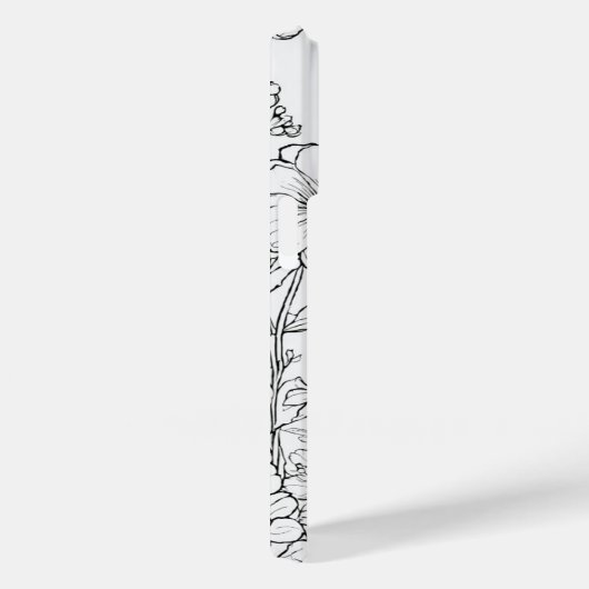 Coques Case-Mate iPhone Élégant Fleur sauvage blanc et noir (Verso / Droite)