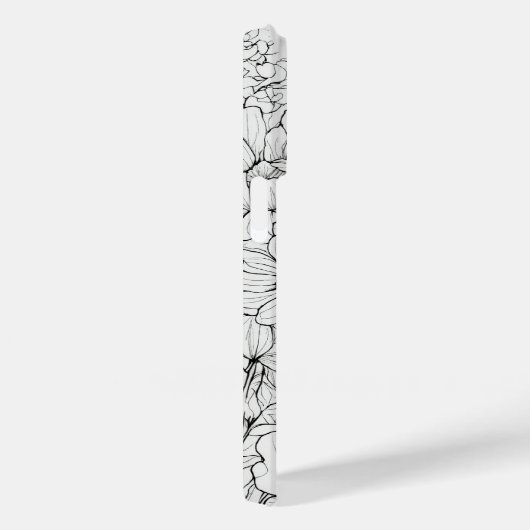 Coques Case-Mate iPhone Élégant Fleur sauvage blanc et noir (Verso / Droite)