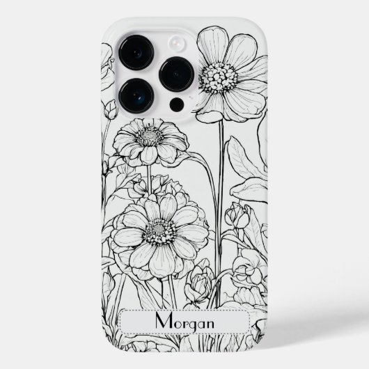 Coques Case-Mate iPhone Élégant Fleur sauvage blanc et noir (Verso)