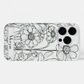 Coques Case-Mate iPhone Élégant Fleur sauvage blanc et noir (Verso (horizontal))