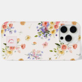 Coques Case-Mate iPhone Élégant Fleur sauvage Boho | Monogramme initial (Verso (horizontal))