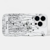 Coques Case-Mate iPhone Élégant Fleur sauvage moderne blanc et noir (Verso (horizontal))