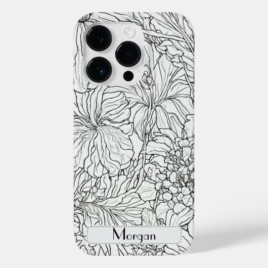 Coques Case-Mate iPhone Élégant Fleur sauvage moderne blanc et noir (Verso)