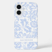 Coques Case-Mate iPhone Élégant floral botanique bleu (Verso)