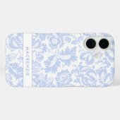 Coques Case-Mate iPhone Élégant floral botanique bleu (Verso (horizontal))