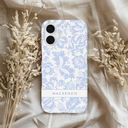 Coques Case-Mate iPhone Élégant floral botanique bleu