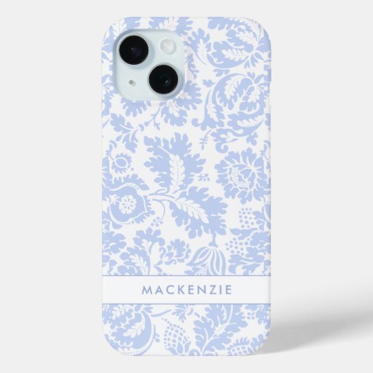 Coques Case-Mate iPhone Élégant floral botanique bleu (Verso)