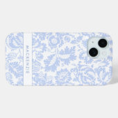 Coques Case-Mate iPhone Élégant floral botanique bleu (Verso (horizontal))